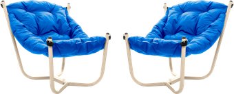 Кресло M-Group Чил 29360510 (2 шт, бежевый/синяя подушка)