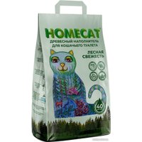 Наполнитель для туалета Homecat Древесный Лесная свежесть 68018 (40 л)