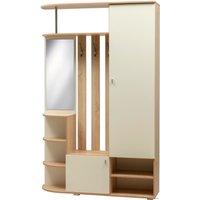 Стенка Олмеко Кармен-7 (дуб сонома/белый/зеркало)