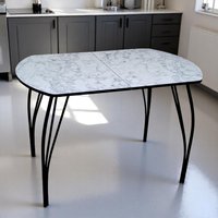 Кухонный стол Arvento Флок 3 раздвижной 110-140х70 (мрамор каррара)