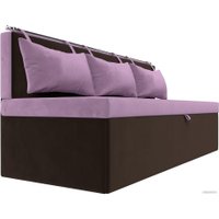 Диван Лига диванов Метро 114109 (микровельвет сиреневый/коричневый)