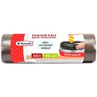 Пакеты для мусора Komfi 60 л 8 мкм PM620BL (20 шт, черный)