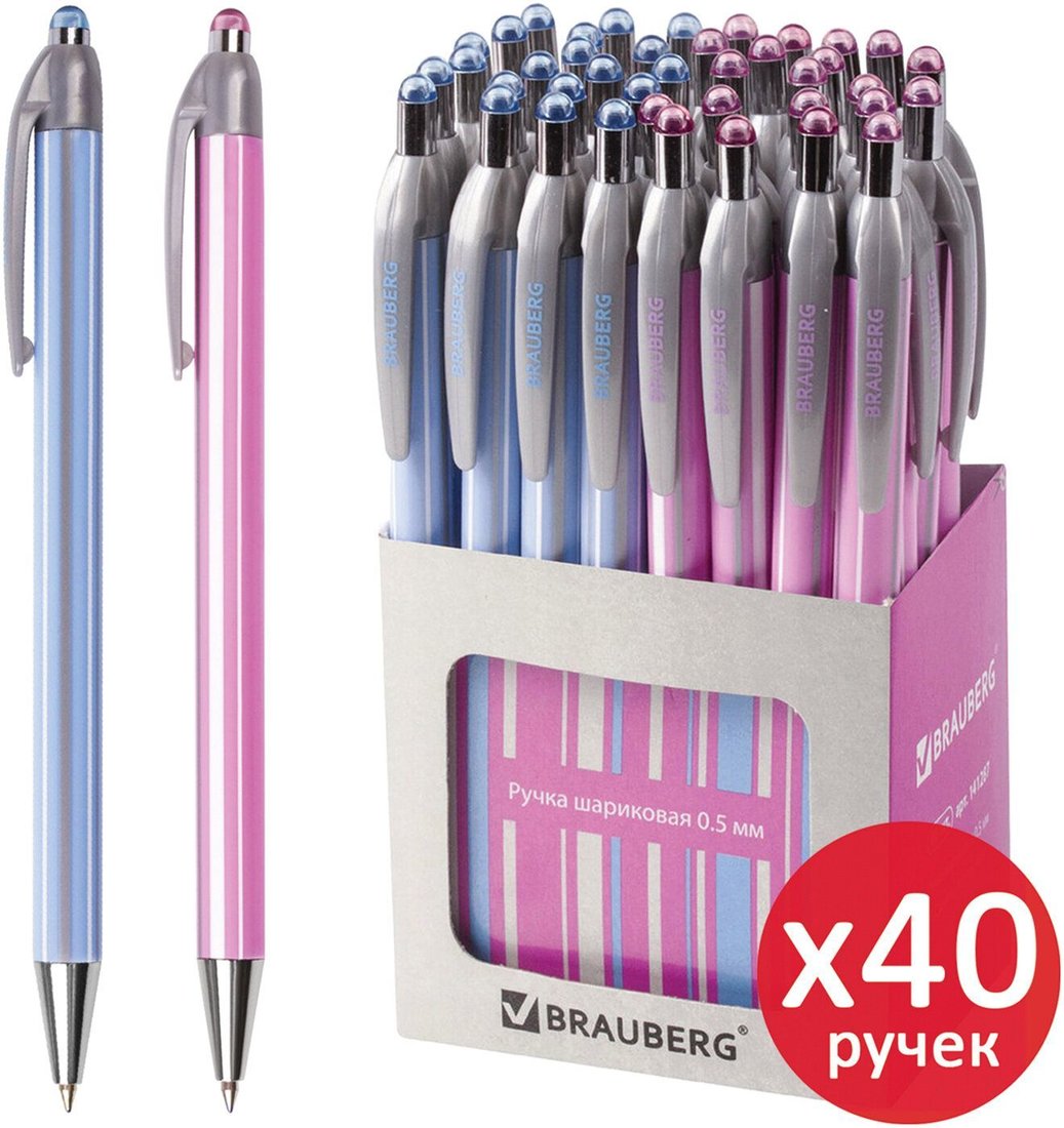 

Набор шариковых ручек BRAUBERG Sakura 880190 (40 шт.)