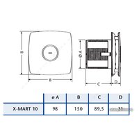 Осевой вентилятор CATA X-MART 10 Inox T