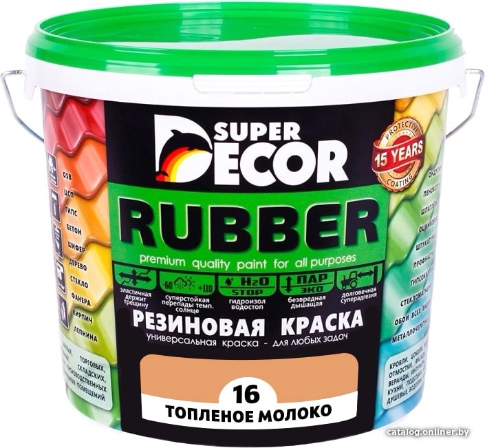 Краска Super Decor Rubber 1 кг (№16 топленое молоко)