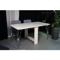 Стол-книга Stoloff Мечта 1600x850 (сосна лофт, опоры складные, углы закругленные с роликами и ручками)