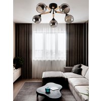 Припотолочная люстра Mirastyle MH-1570B/5 BK+FGD+WOOD