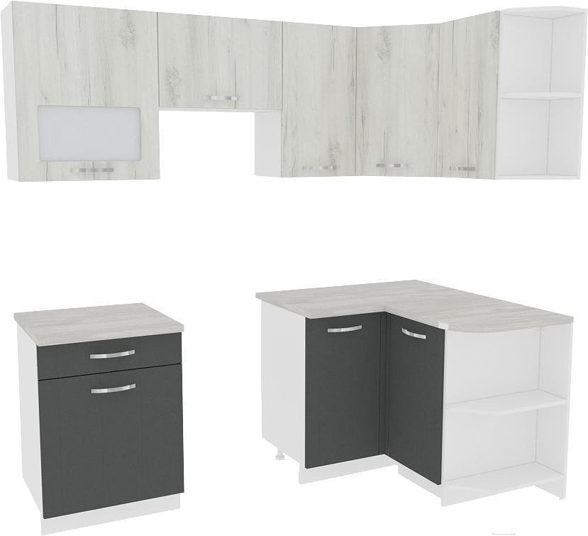 

Готовая кухня ВерсоМебель Эко-5 1.2x2.1 правая (дуб крафт белый/антрацит)