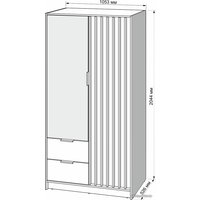 Шкаф распашной Мебель-АРС Нелли (дуб вотан/черный)