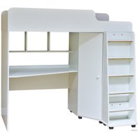 Кровать-чердак Красная звезда Р440 Капризун 5 со шкафом 180x80 (белый)