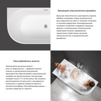 Ванна Wellsee Festive Fox 170x80 28730401R (пристенная ванна (левая) белый глянец, экран, ножки, сифон-автомат хром)