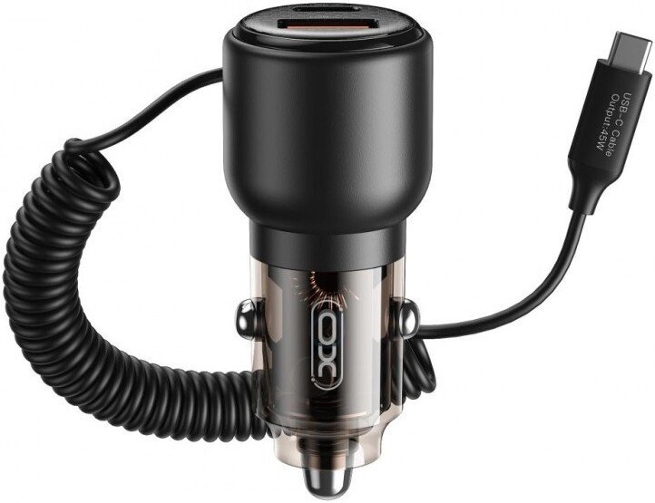 Автомобильное зарядное XO CC59 USB Type-C (черный)