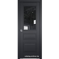 Межкомнатная дверь ProfilDoors 67U L 90x200 (черный матовый/стекло дождь черный)