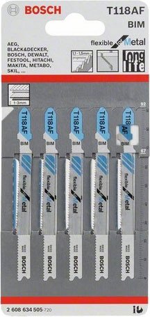 

Набор пильных полотен Bosch T118AF 2608634505
