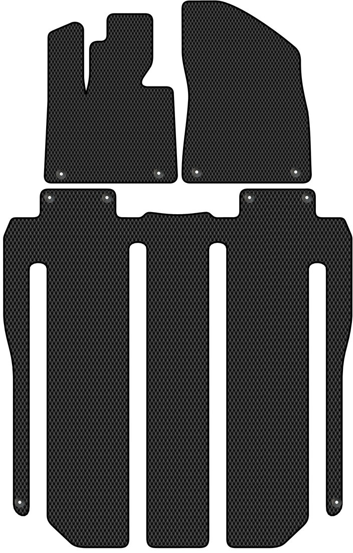 

Комплект ковриков для авто Alicosta Zeekr 009 I (минивэн / минивэн) 2022 - Н.В. задний цельный (черный, ромб)