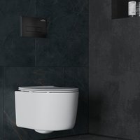 Унитаз подвесной Roxen Simple Compact в комплекте с инсталляцией StounFix Dual Fresh 6 в 1 921358 (кнопка: черный матовый)