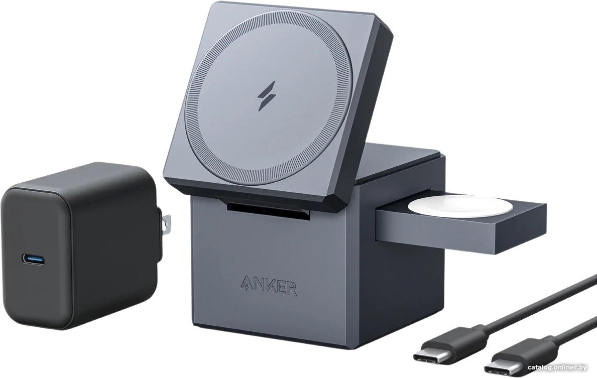 Беспроводное зарядное Anker 3-in-1 Cube with MagSafe