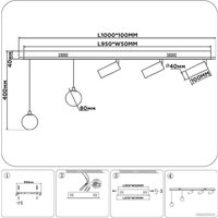 Люстра средней высоты Ambrella light LineTech FL66202