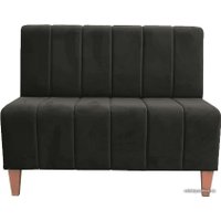 Диван Brioli Руди полоса двухместный (микровелюр, В17 темно-серый)