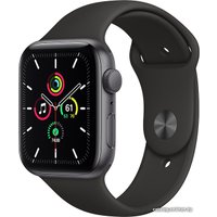 Умные часы Apple Watch SE 44 мм (алюминий серый космос/черный спортивный)