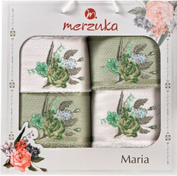 

Набор полотенец Merzuka Maria 11851 (4 шт, в коробке, зеленый)