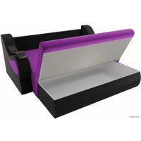 Диван Лига диванов Меркурий 100347 160 см (микровельвет, фиолетовый/черный)