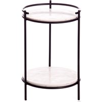 Журнальный столик Secret De Maison Faselis mod. 11886 (алюминиевый сплав/мрамор/черный/белый мрамор)