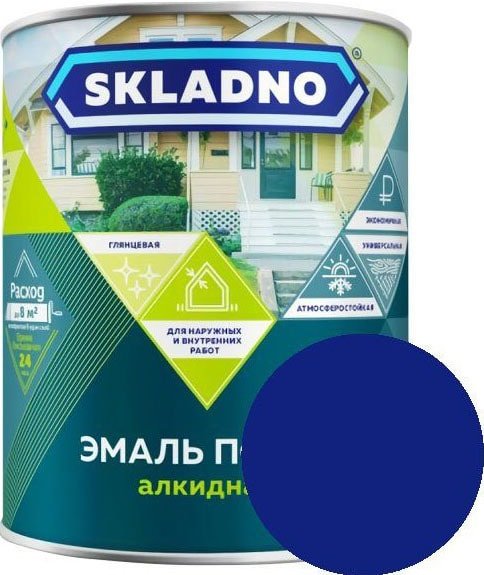 

Краска Skladno ПФ-115 0.8 л (синий)