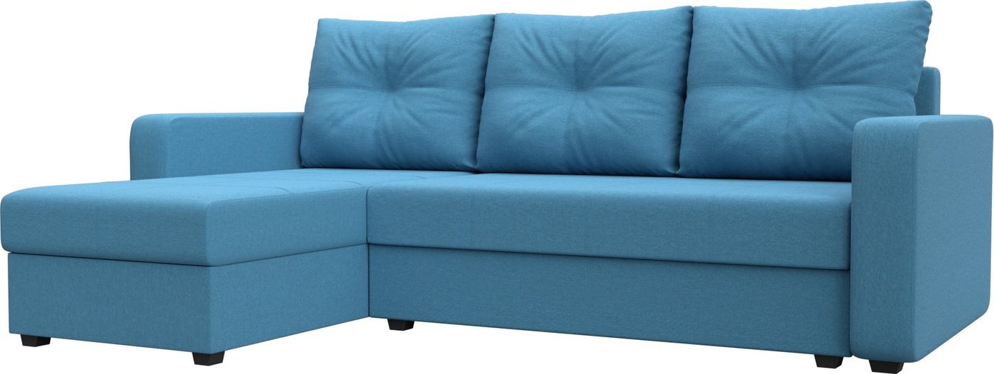 

Угловой диван Лига диванов Ливерпуль Лайт левый 125989L (рогожка амур голубой)