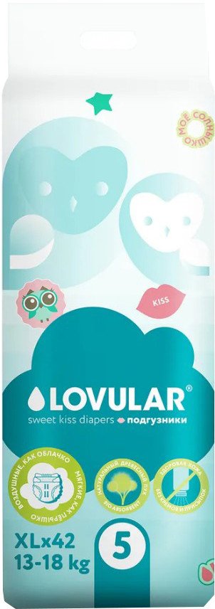 

Подгузники Lovular Sweet Kiss XL 13-18 кг (42 шт)