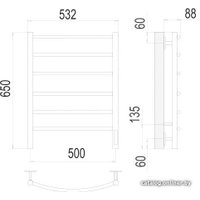 Полотенцесушитель TERMINUS Классик П6 500x650 бп электро (хром)