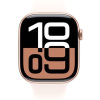 Умные часы Apple Watch Series 10 46 мм (алюминиевый корпус, розовое золото/легкие румяна, спортивный силиконовый ремешок S/M)