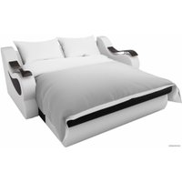 Диван Лига диванов Меркурий 100350 160 см (микровельвет черный/экокожа белый)