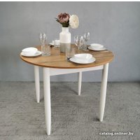 Кухонный стол Рамзес Круглый 94х94/124 (дуб вотан/ноги конус белые)