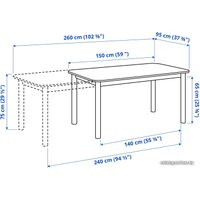 Обеденная группа Ikea Страндторп/Одгер 393.886.46 (коричневый/антрацит)