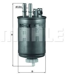 

Топливный фильтр Mahle Knecht KL483