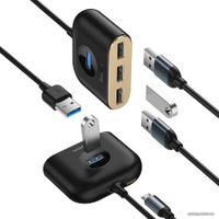 USB-хаб Baseus Square round 4in1 USB Adapter CAHUB-AY01