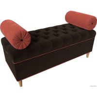 Банкетка Лига диванов Глория 113678 (микровельвет коричневый/коралловый/коралловый)