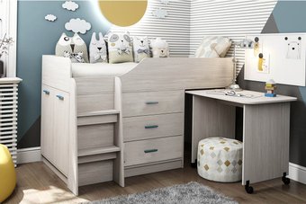 Кровать-чердак Астрид-Мебель Каприз 6 80x180 (анкор белый)