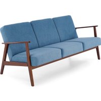 Диван Halmar Milano 3S tap. Castel 74 (синий/орех)