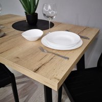 Кухонный стол Виста Саппоро 85x133/181 (дуб галифакс натуральный/матовый черный)