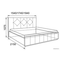 Кровать Ижмебель Лина 140x200 (легенда вайт)