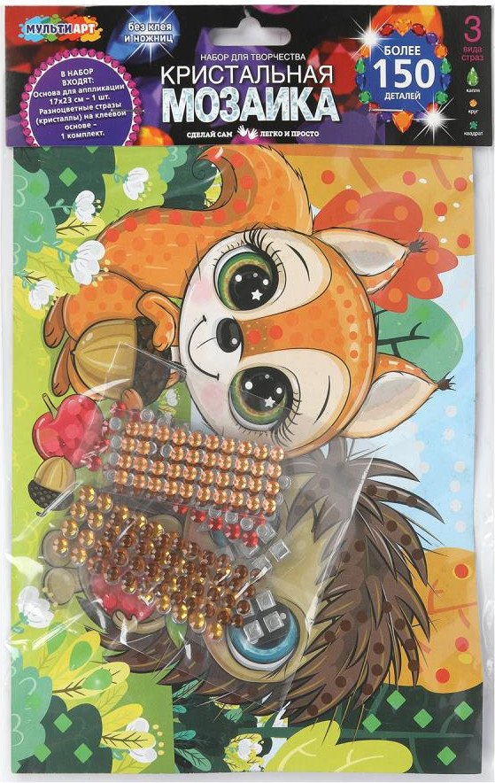 

Алмазная мозаика MultiArt Кристальная мозаика Лесные зверята CRYST-114766