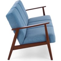 Диван Halmar Milano 3S tap. Castel 74 (синий/орех)