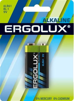 Батарейка Ergolux Alkaline 9V 6LR61