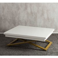 Стол-трансформер Levmar Cross G15/S90 (белый глянец/золото)