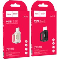 Адаптер Hoco UA31E USB Type-C - Lightning (черный) в Бресте