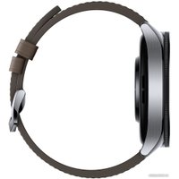 Умные часы Xiaomi Watch 2 Pro (серебристый, с коричневым кожаным ремешком, международная версия)