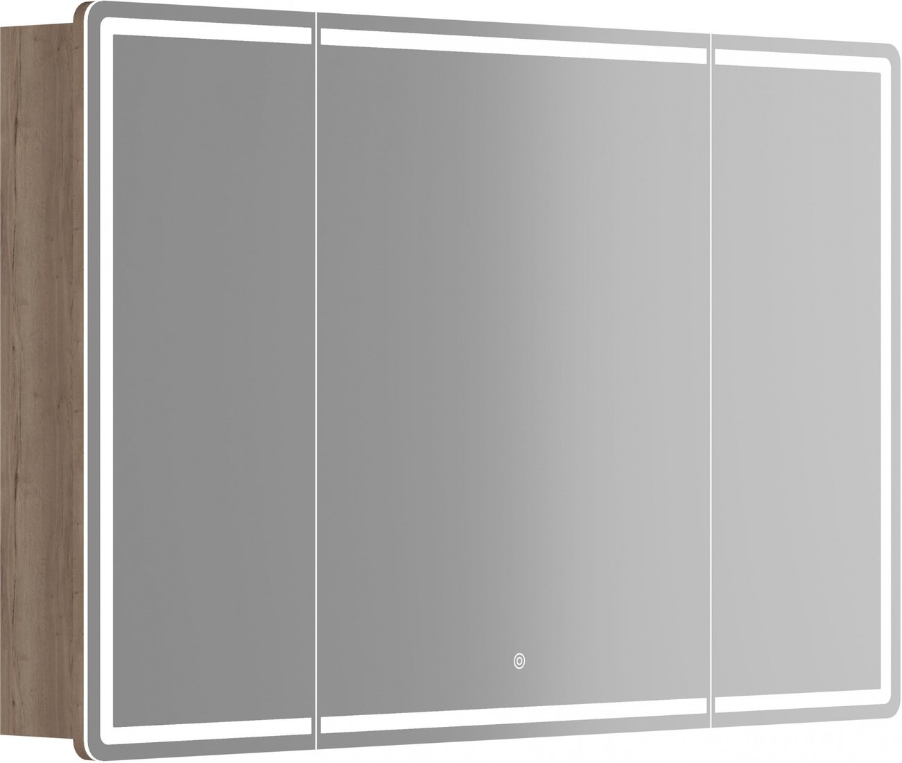 Sancos Шкаф с зеркалом Mirror MI120EG (с LED подсветкой, дуб галифакс натуральный)