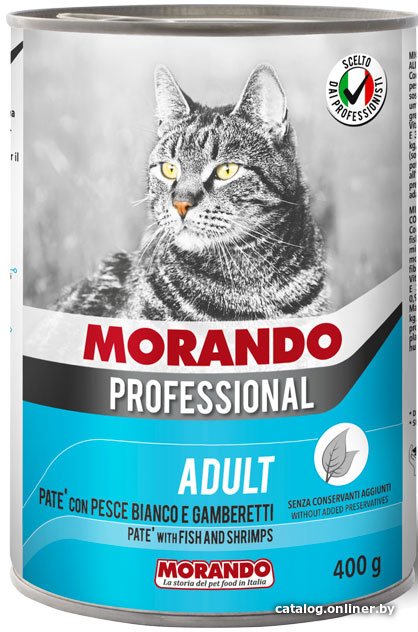 Консервированный корм для кошек Morando Professional паштет Fish & Shrimps 400 г